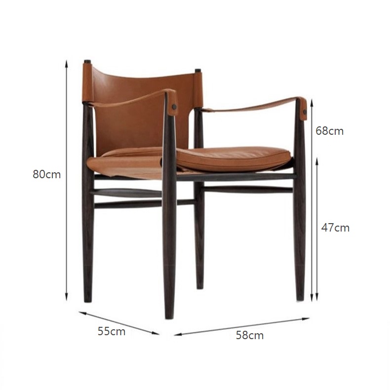 Ghế ăn gỗ bọc da cao cấp Saddle