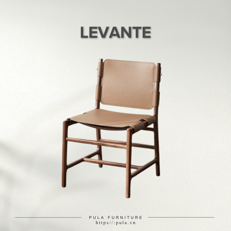 Ghế ăn gỗ bọc da cao cấp Levante