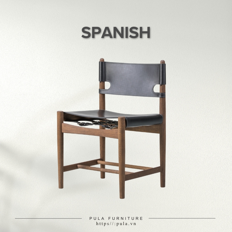 Ghế ăn gỗ bọc da cao cấp Spanish