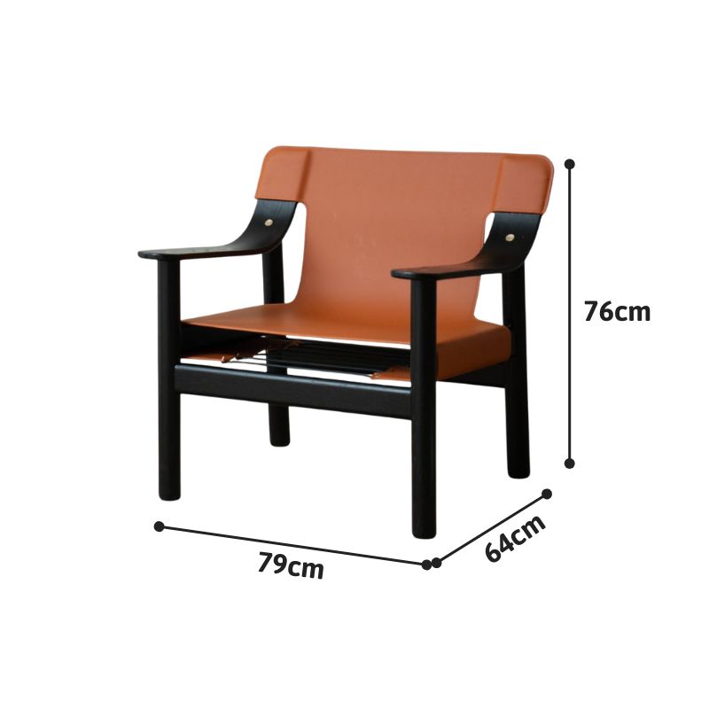 Ghế Armchair gỗ bọc da Bernard