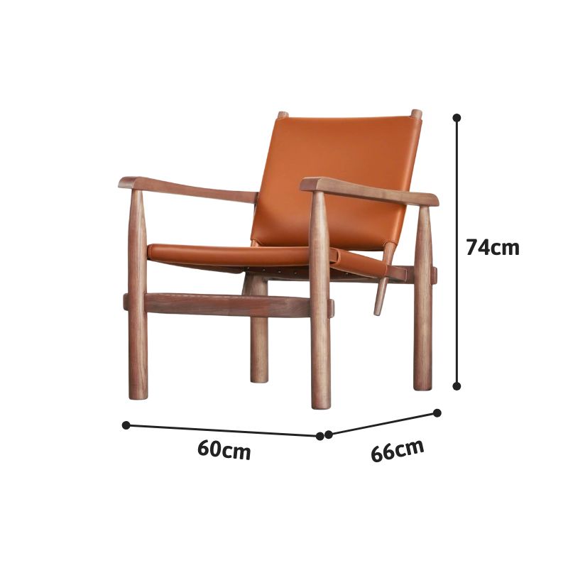 Ghế Armchair gỗ bọc da Doulun