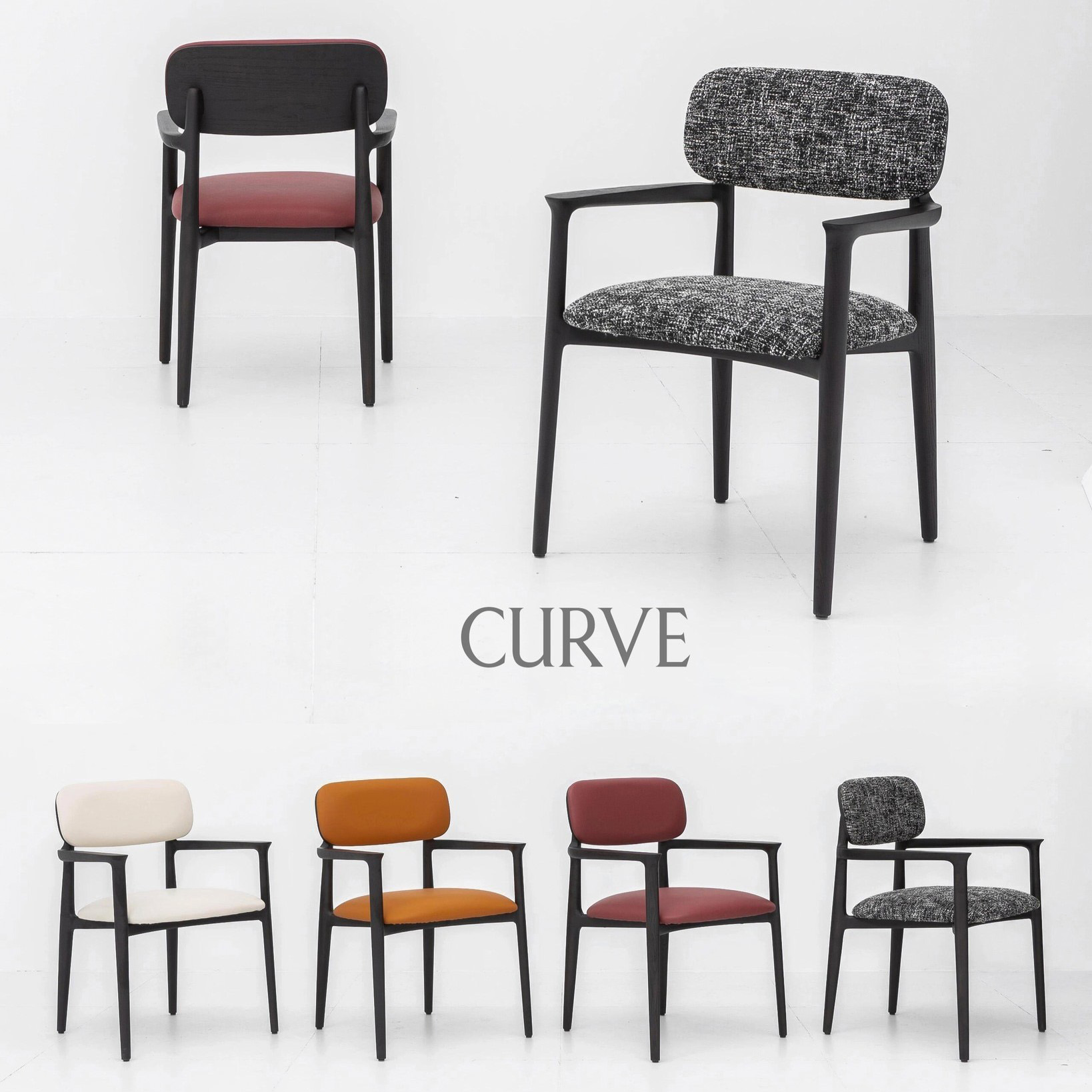 Ghế ăn gỗ cao cấp Curve có tay