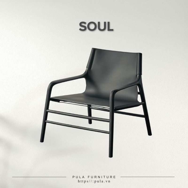 Ghế Armchair thư giãn gỗ bọc da cao cấp Soul