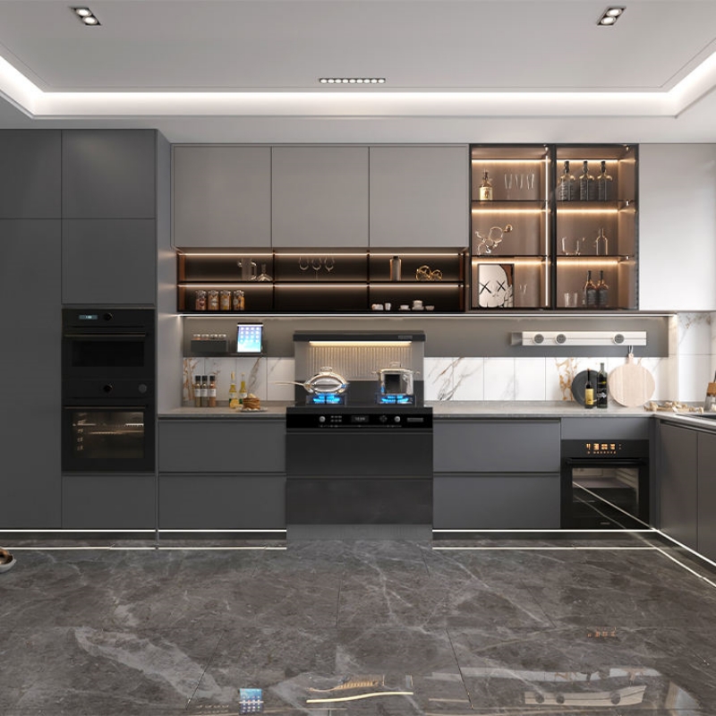 Tủ bếp nhôm cánh kính PKC18