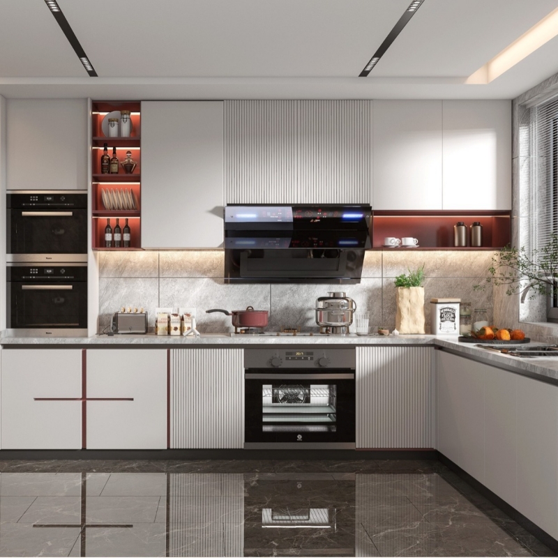 Tủ bếp nhôm cánh kính PKC19