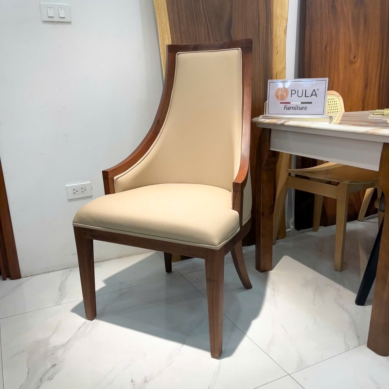 Ghế ăn gỗ óc chó tân cổ điển N08