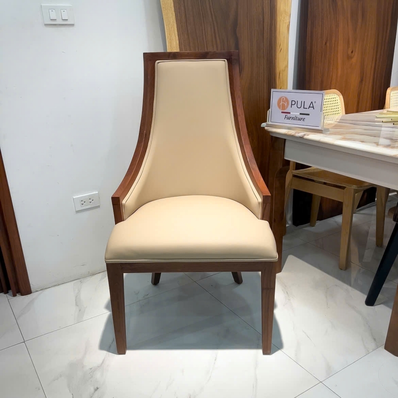 Ghế ăn gỗ óc chó tân cổ điển N08