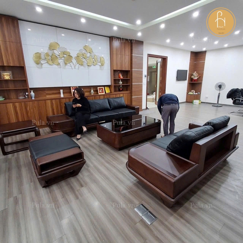 Bộ sofa gỗ Hương xám 5 món SG02