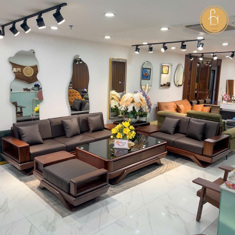 Bộ sofa gỗ Mun 5 món SG03
