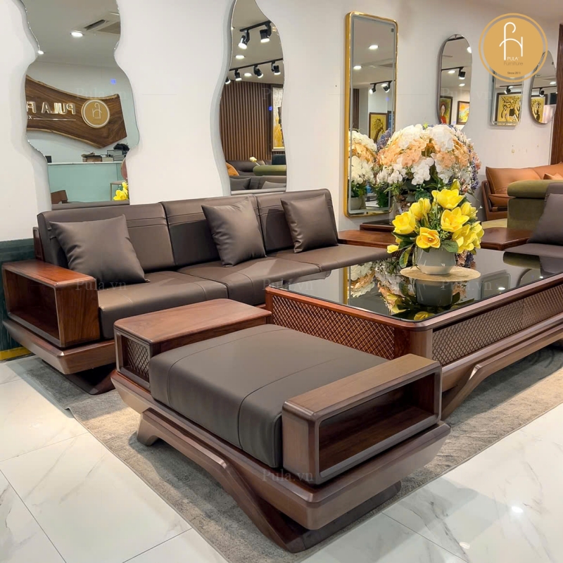 Bộ sofa gỗ Mun 5 món SG03