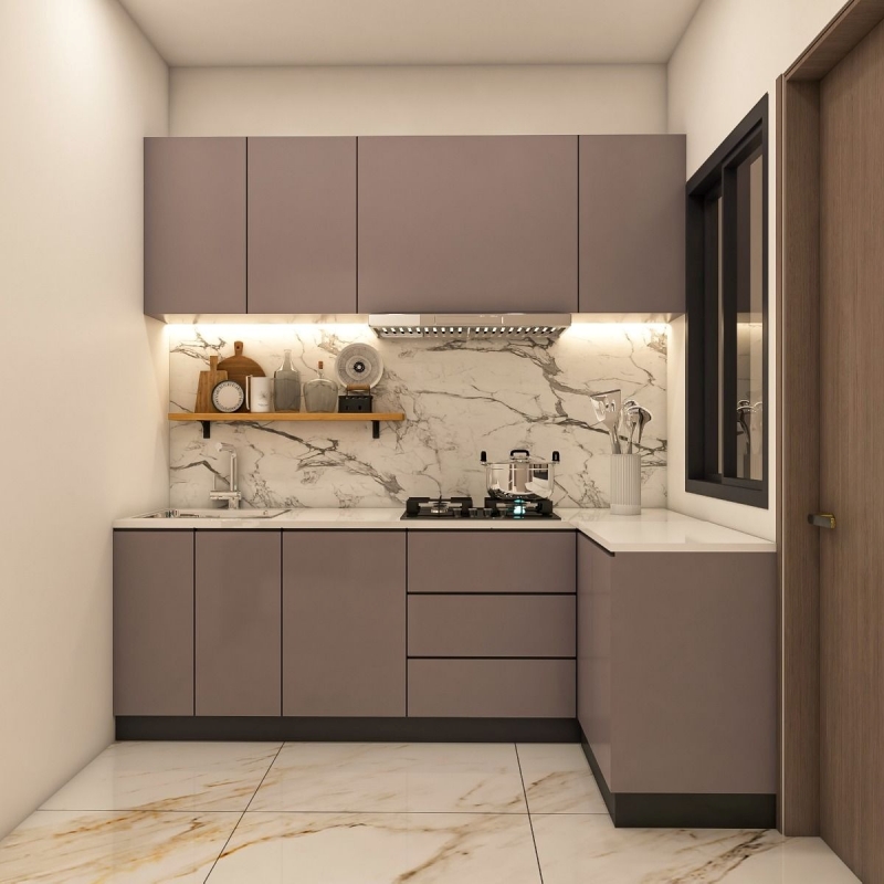 Tủ bếp Melamine chữ L PKC37
