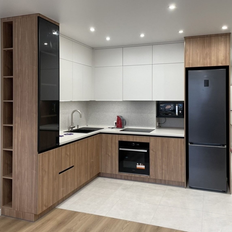 Tủ bếp Laminate chữ L PKC43