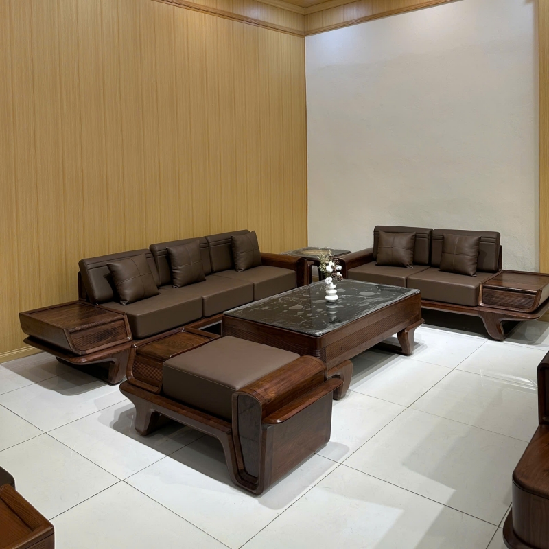 Bộ sofa gỗ Óc Chó hiện đại SG06