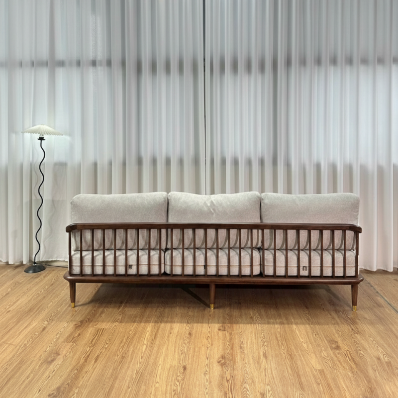 Sofa gỗ đệm nỉ rời phong cách Indochine