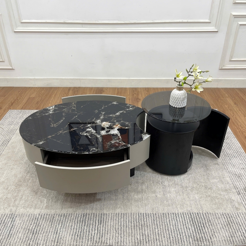 Bộ bàn trà đôi hình quả trám BT90