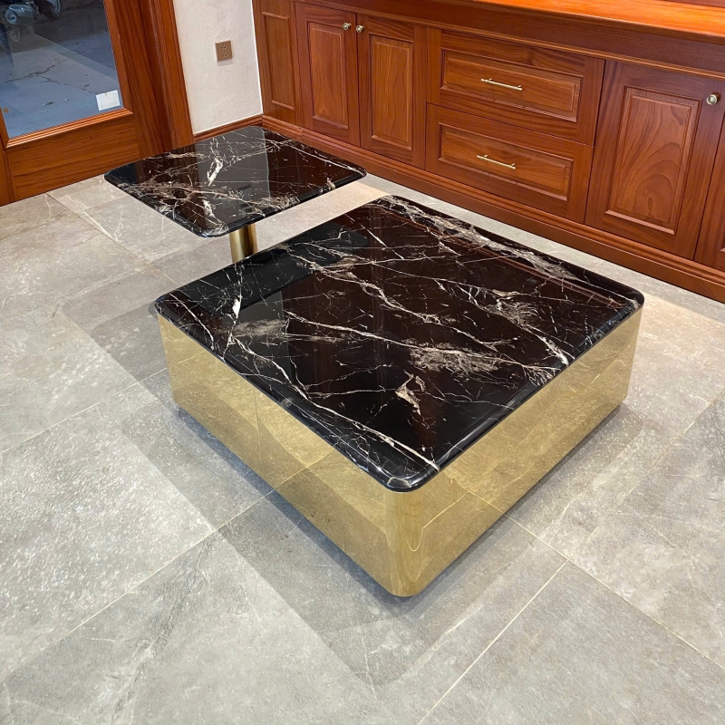 Bộ bàn trà đôi mặt đá hiện đại BT89