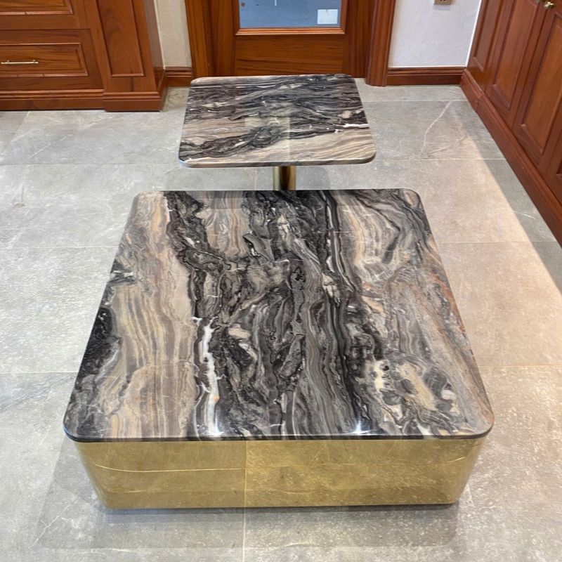 Bộ bàn trà đôi mặt đá hiện đại BT89