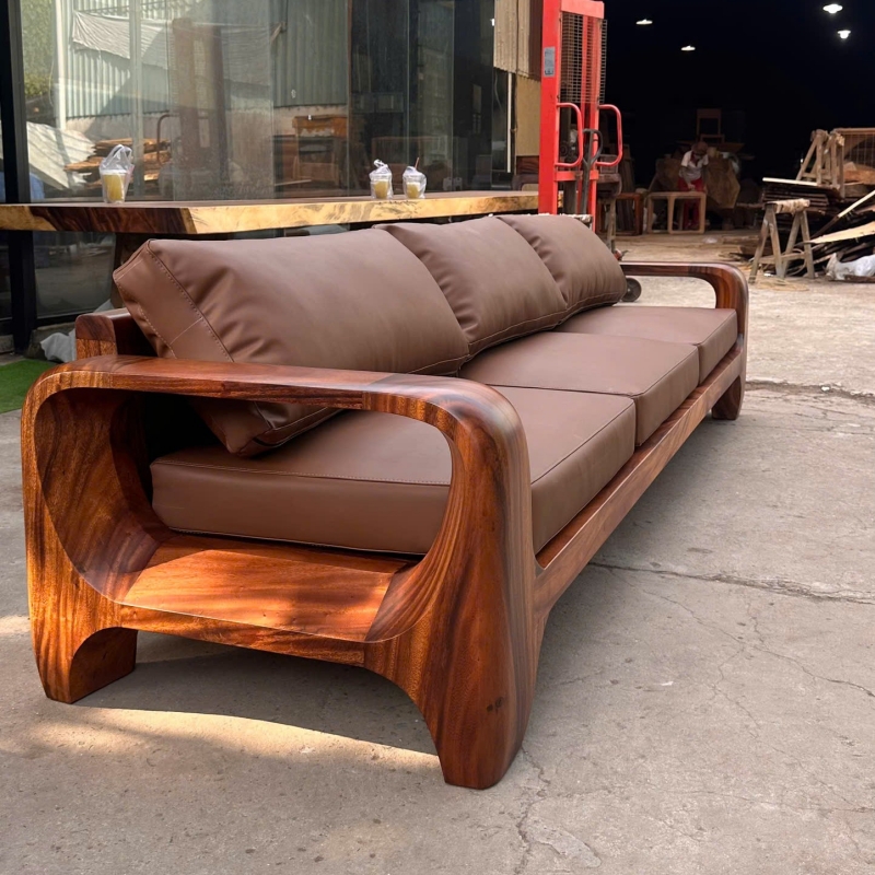 Bộ bàn ghế sofa gỗ me tây 6 món SG07