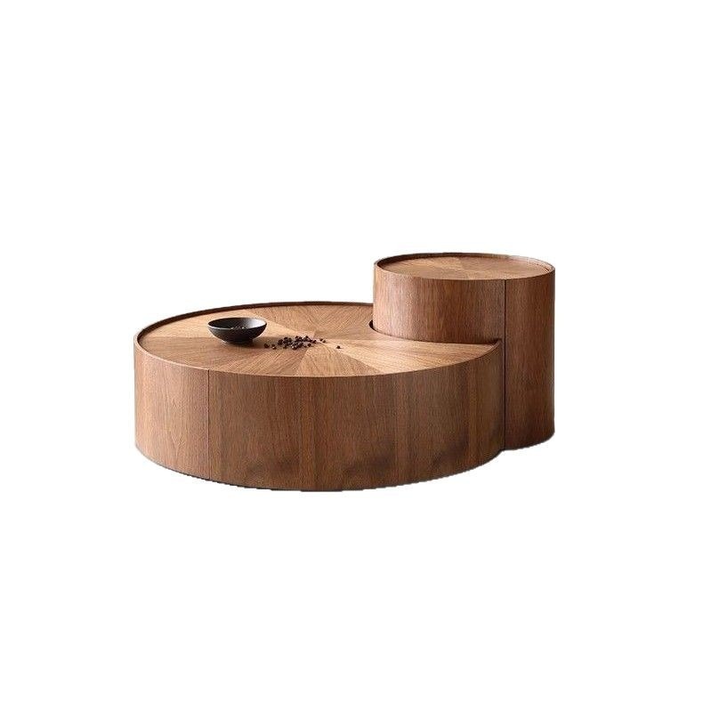 Bàn trà gỗ tròn 2 tầng BT96