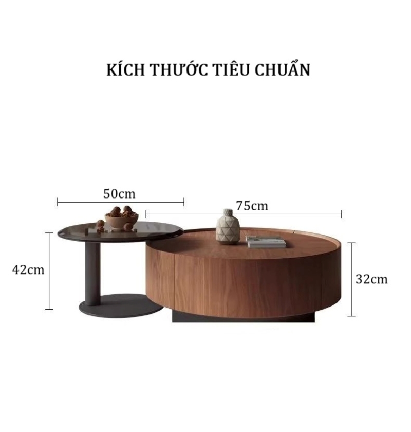 Bộ bàn trà tròn 2 món BT99