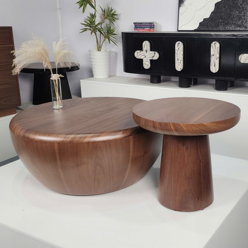 Bộ bàn trà gỗ 2 món phong cách Bắc Âu BT104