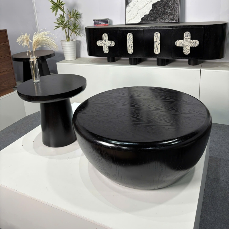 Bộ bàn trà gỗ 2 món phong cách Bắc Âu BT104