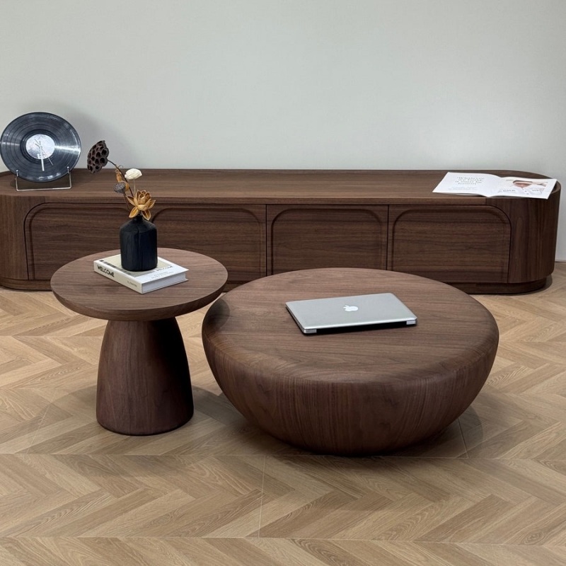 Bộ bàn trà gỗ 2 món phong cách Bắc Âu BT104