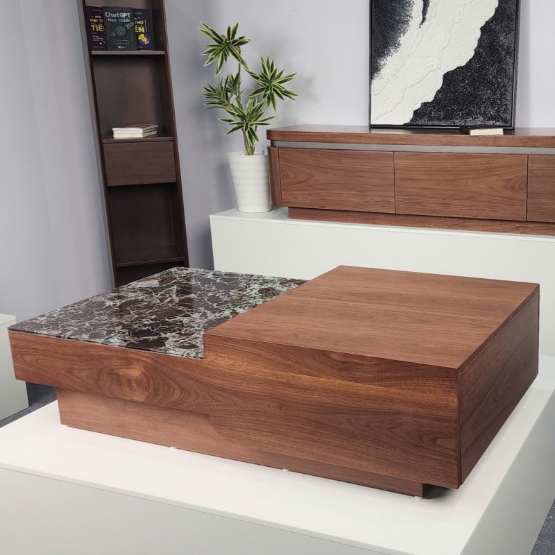 Bàn trà chữ nhật phong cách Ý hiện đại BT114