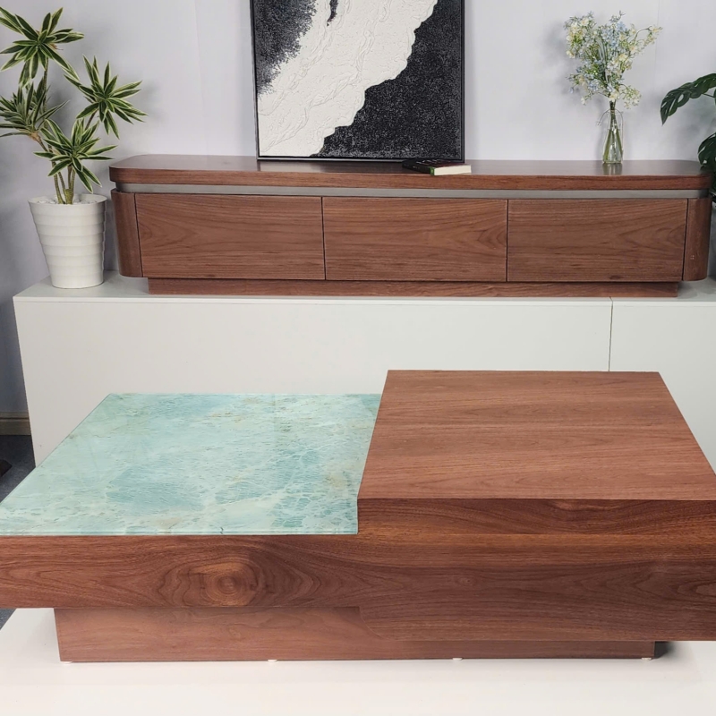 Bàn trà chữ nhật phong cách Ý hiện đại BT114