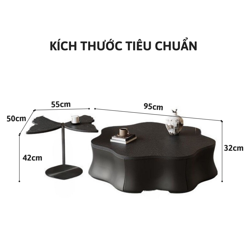 Bàn trà đôi hồ điệp phong cách Ý BT109