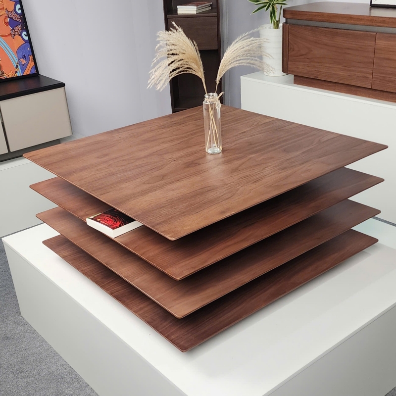 Bàn trà gỗ 4 tầng phong cách Ý BT110