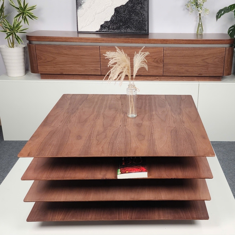 Bàn trà gỗ 4 tầng phong cách Ý BT110