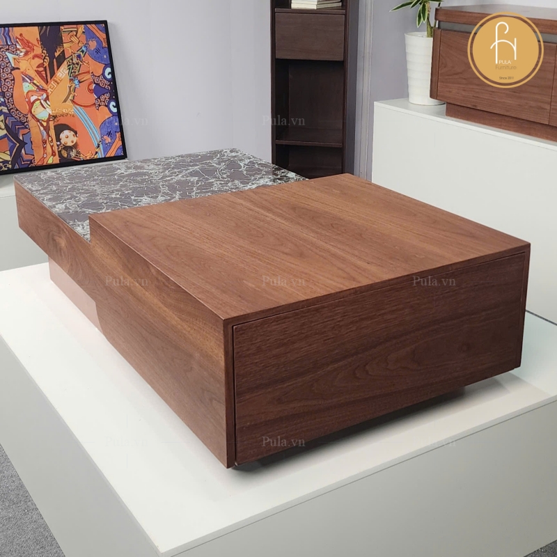 Bàn trà chữ nhật phong cách Ý hiện đại BT114