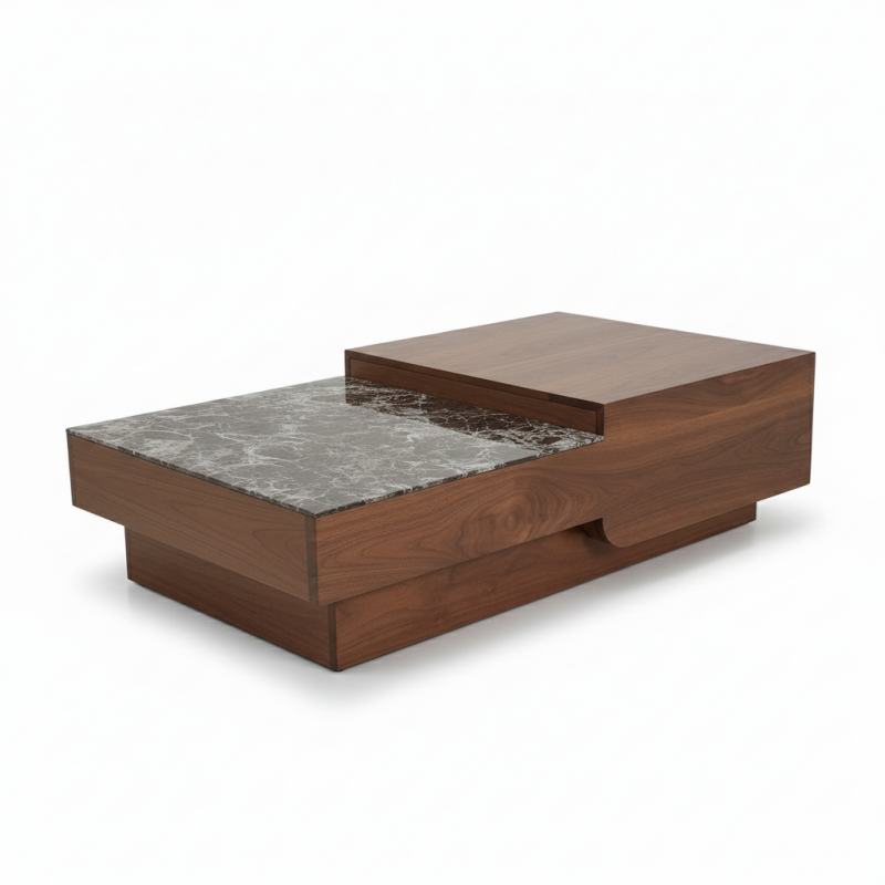 Bàn trà chữ nhật phong cách Ý hiện đại BT114