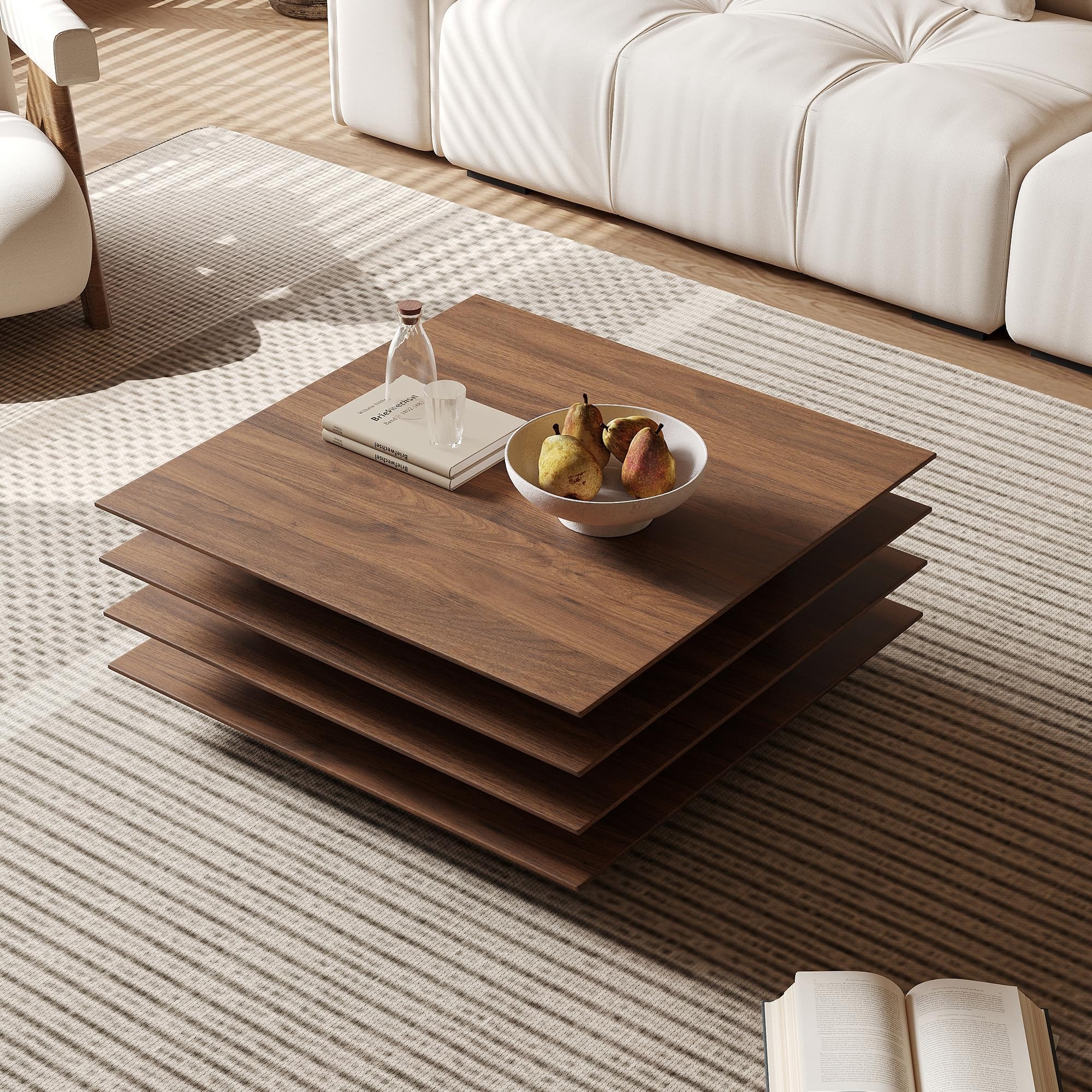 Bàn trà gỗ 4 tầng phong cách Ý BT110