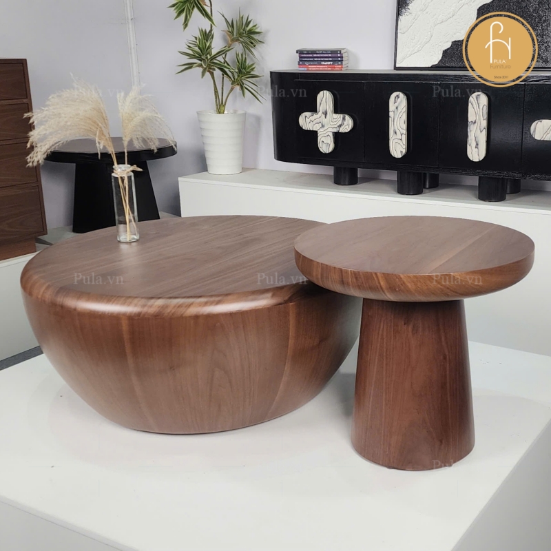 Bộ bàn trà gỗ 2 món phong cách Bắc Âu BT104