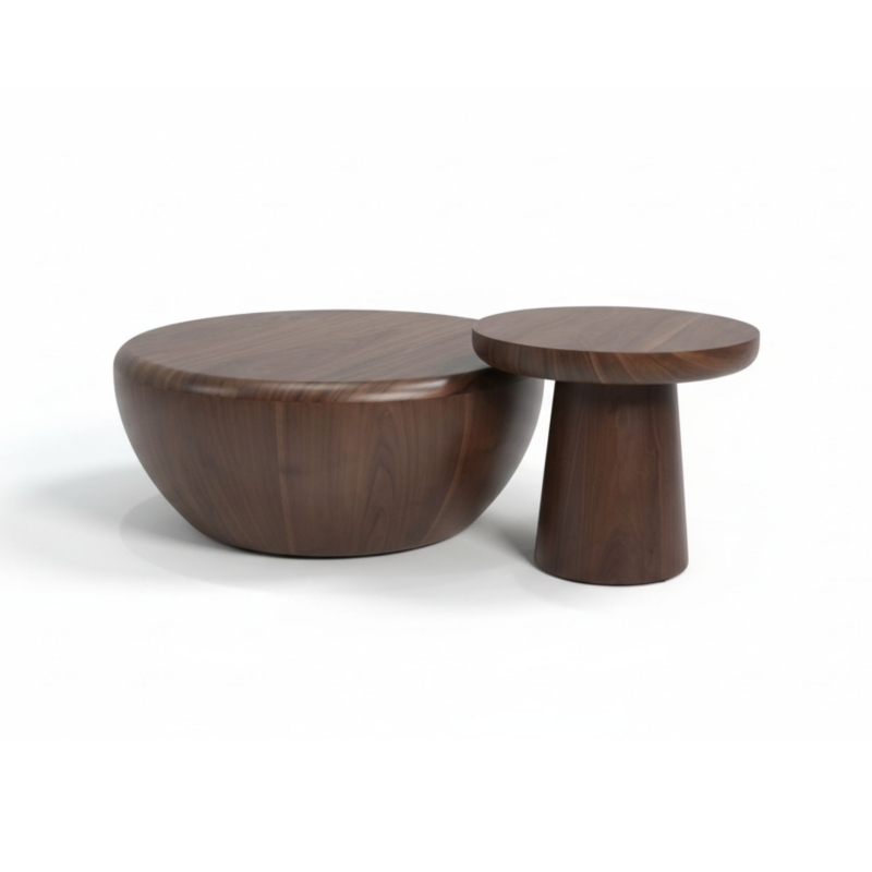 Bộ bàn trà gỗ 2 món phong cách Bắc Âu BT104