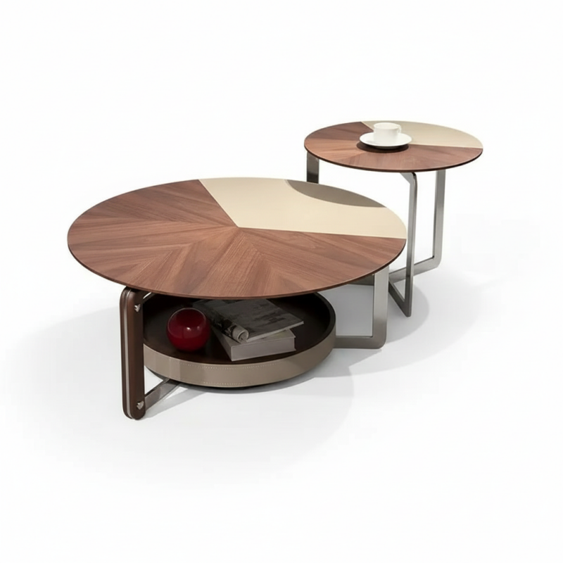 Bộ bàn trà tròn đôi nhập khẩu Pula BT68