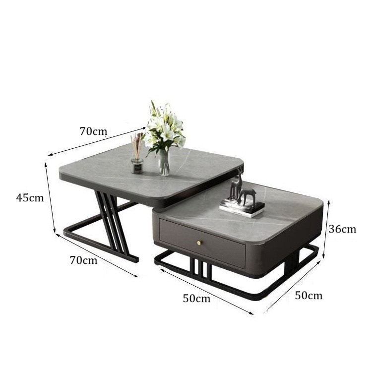 Bàn trà đôi phong cách tối giản Pula BT48