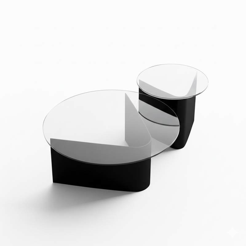 Bàn trà kính chân chữ V Pula BT45