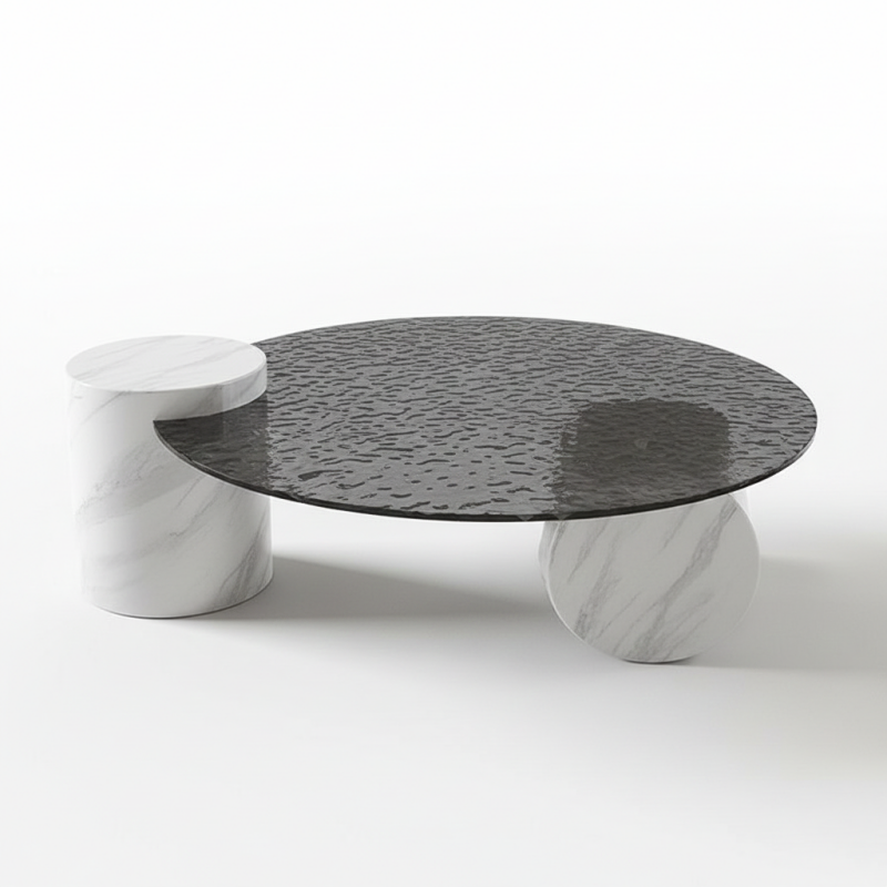 Bàn trà thủy tinh gợn sóng Pula BT51