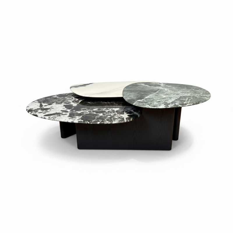 Bàn trà mặt đá 3 tầng nhập khẩu Pula BT54