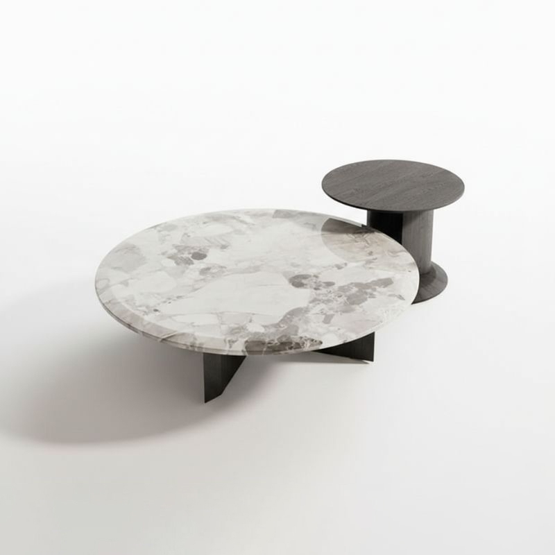 Bộ bàn trà tròn đôi hiện đại Pula BT78