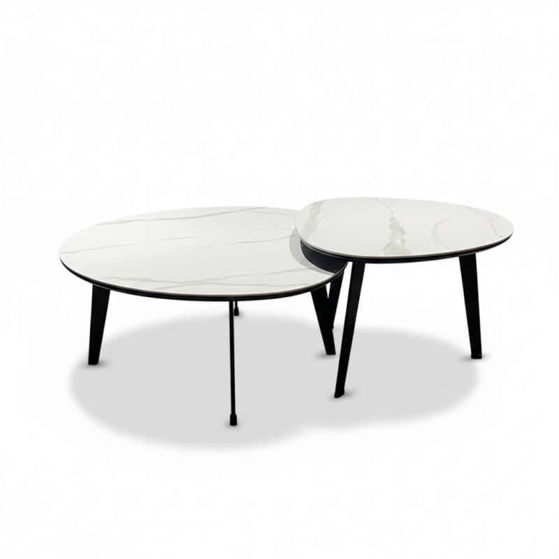 Bàn trà đôi mặt đá hình giọt nước Pula BT14