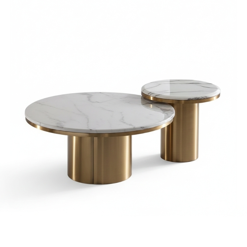 Bàn trà đôi tròn phong cách Bắc Âu Pula BT38