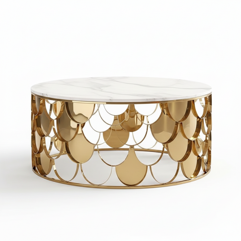 Bàn trà Oval vảy rồng Pula BT43