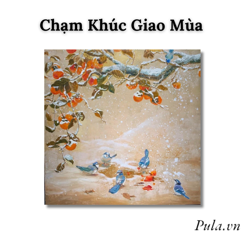 Tranh Treo Phòng Khách Nghệ Thuật Chạm Khúc Giao Mùa