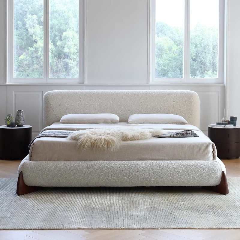 Giường ngủ bọc nỉ phong cách Bắc Âu PB52