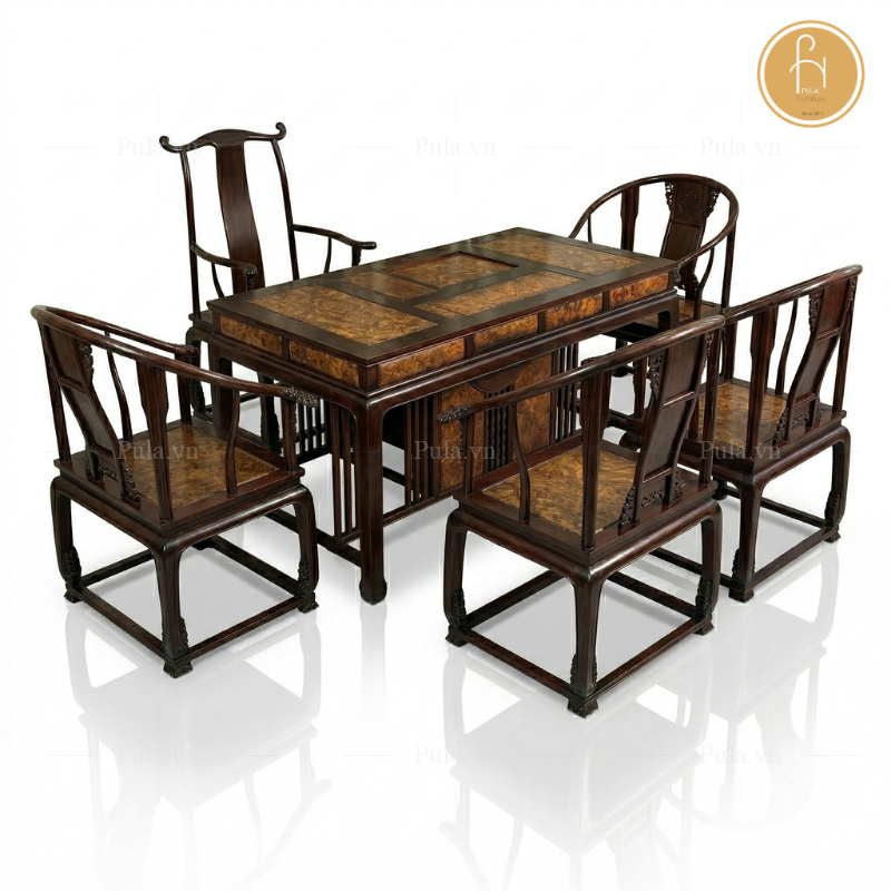 Bộ bàn trà đạo cổ gỗ cao cấp MD03