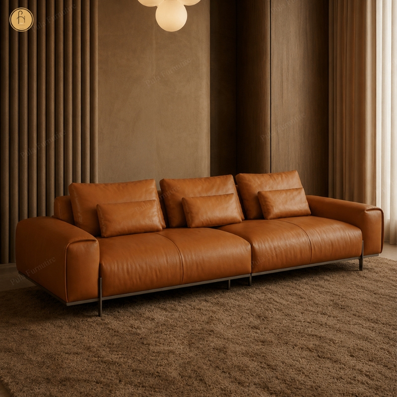 Sofa bọc da bò thiết kế hiện đại Volante (V105)